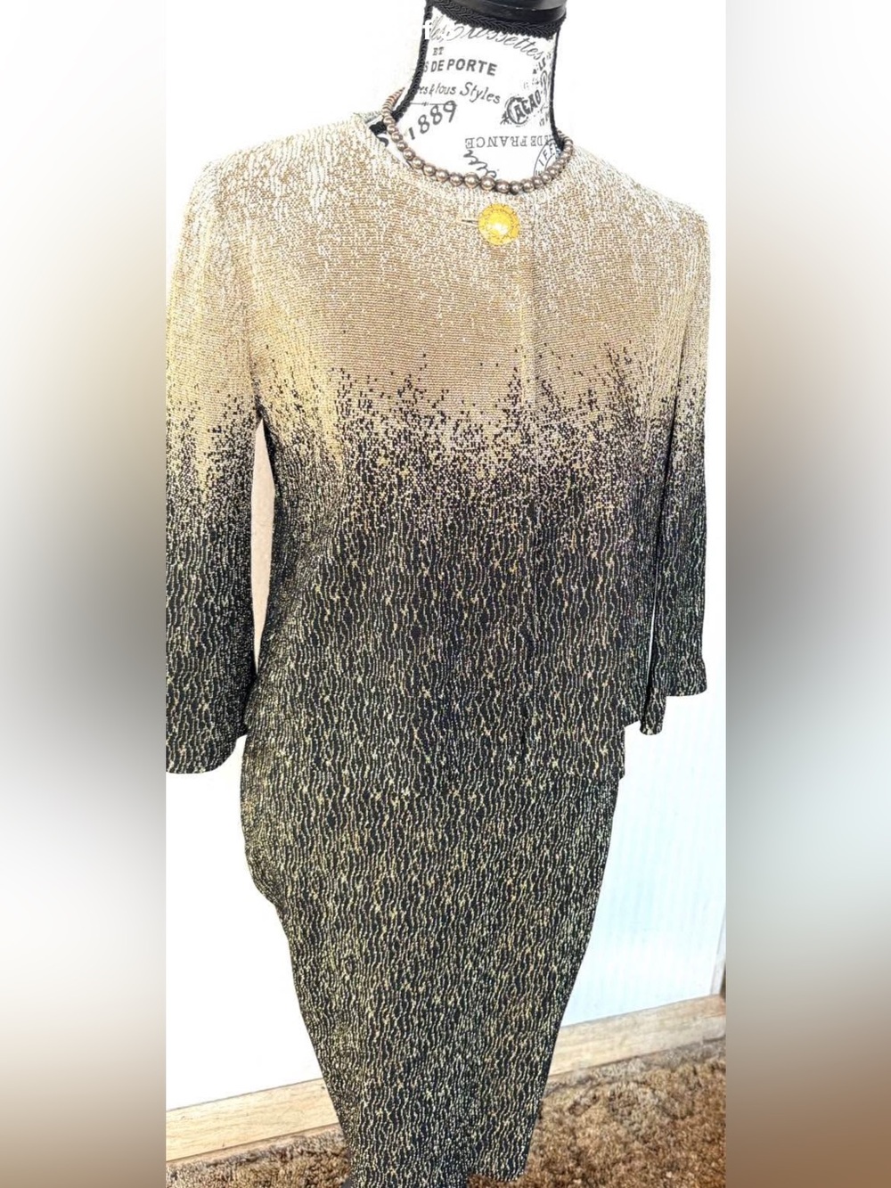 St John Metallic Gold and Black Ombre Women's dress suit size 2 - Picture 3 of 3